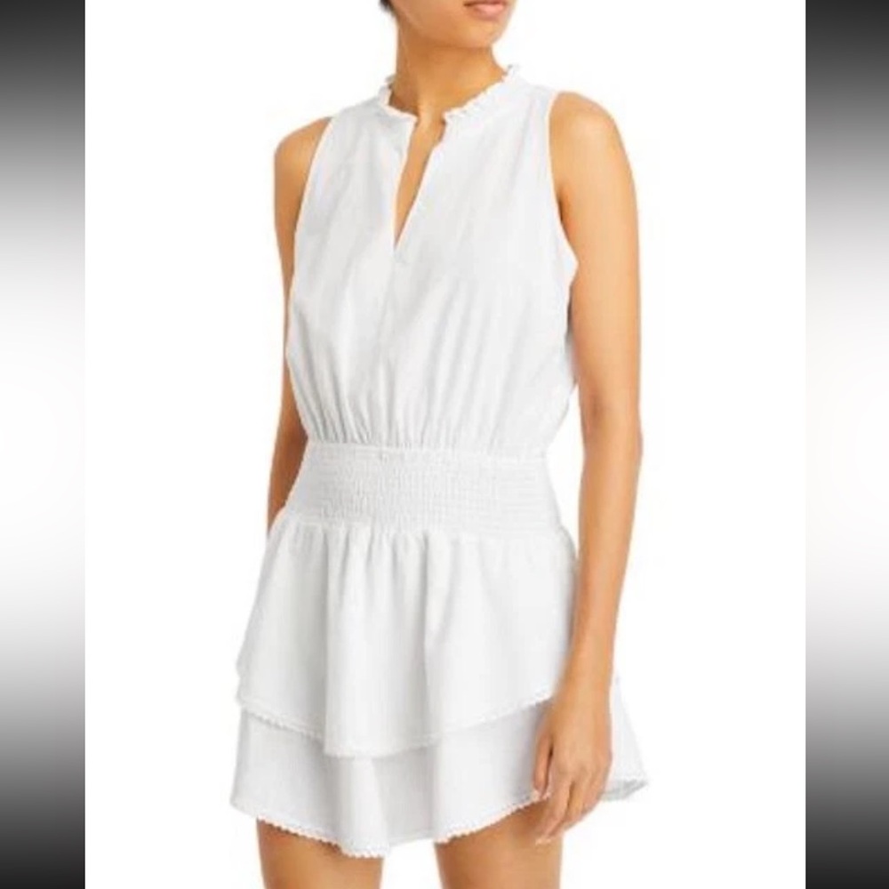 NWT! Aqua Bloomingdale’s White sleeveless mini dress, Linen, Medium, $88 retail!